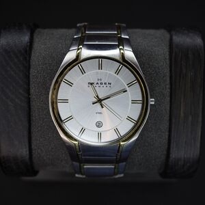 Skagen Men 573XLSXG Fashion Titanium Silver and Gold Milanese Band 36mm Watch